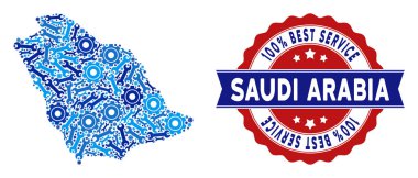 Hizmet araçları kompozisyon Suudi Arabistan Haritası