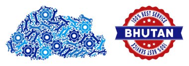 Hizmet araçları kolaj Bhutan Haritası
