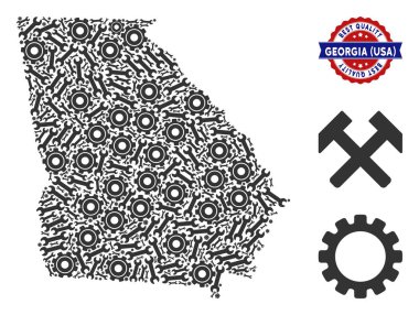 Hizmet araçları kompozisyon Amerikan devlet Gürcistan Haritası