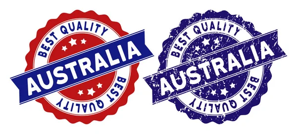 Australia El mejor sello de calidad con textura Grungy — Vector de stock