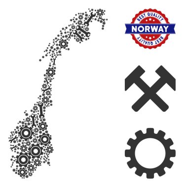 Endüstriyel araçlar mozaik Norveç Haritası