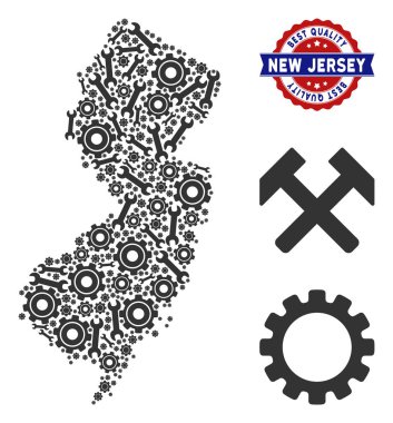 Kolaj yeni Jersey eyalet Haritası onarım araçları