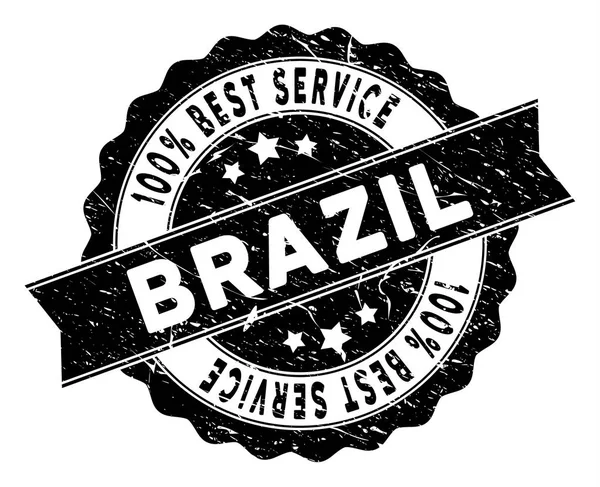 Timbre Brésil Avec Les Meilleurs Mots Qualité Imitation Vectorielle Impression — Image vectorielle