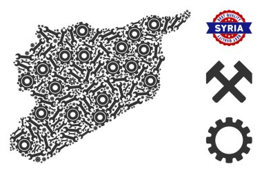 Endüstriyel araçlar kolaj Suriye Haritası