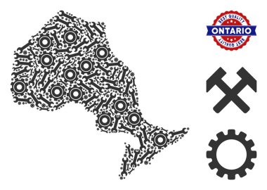 Onarım araçları kolaj Ontario Eyaleti Haritası
