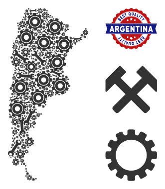 Endüstriyel araçlar mozaik Arjantin Haritası