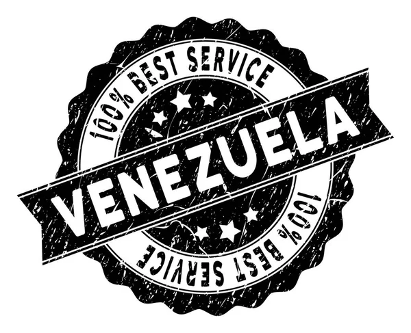 Venezuela Mejor Sello de Servicio con Textura Grungy — Vector de stock