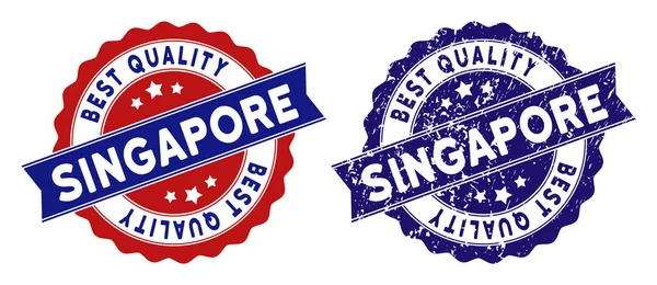Singapur El mejor sello de calidad con la superficie del polvo — Vector de stock