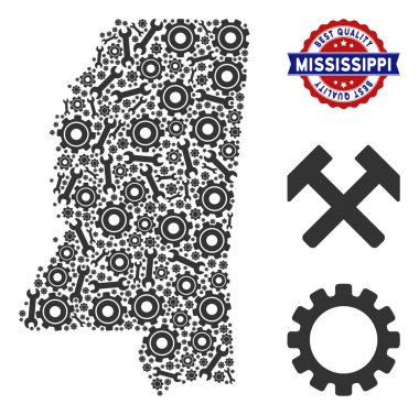 Hizmet araçları kompozisyon Mississippi devlet Haritası