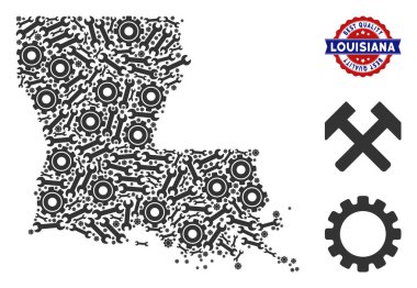 Endüstriyel araçlar kolaj Louisiana Devlet Haritası