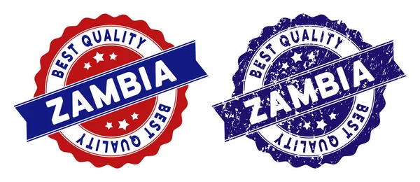 Zambia El mejor sello de calidad con efecto de angustia — Vector de stock