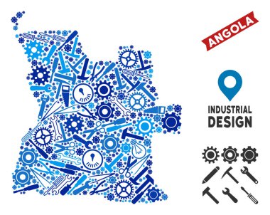 Ekipman Angola Haritası kolaj