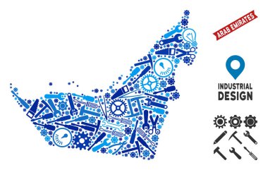 Endüstriyel Arap Emirlikleri harita mozaik