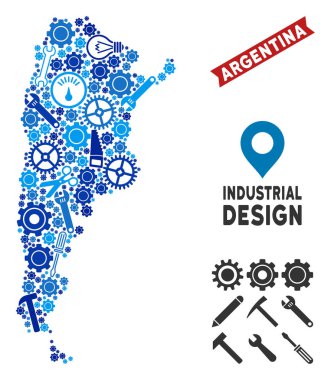 Ekipman Arjantin harita mozaik