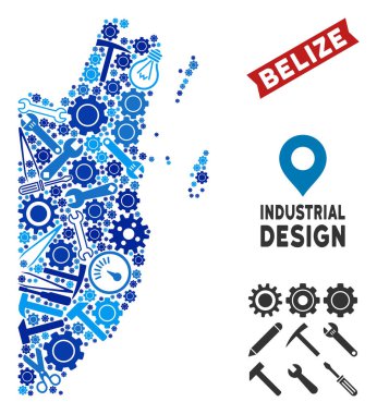 Atölye Belize Haritası mozaik