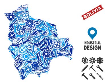 Endüstriyel Bolivya harita mozaik