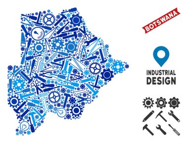 Ekipman Botsvana Haritası mozaik