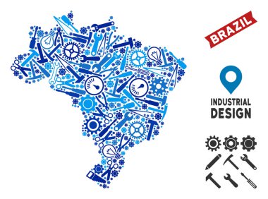 Atölye Brezilya harita mozaik