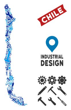 Atölye Şili harita kolaj
