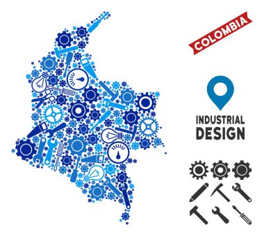 Hizmet Kolombiya harita kolaj