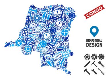 Hizmet Demokratik Cumhuriyeti Kongo harita kolaj