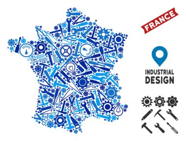 Hizmet Fransa harita kompozisyon