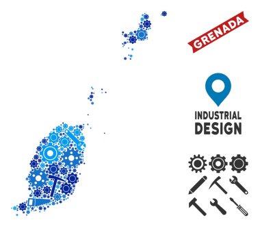 Endüstriyel Grenada harita mozaik