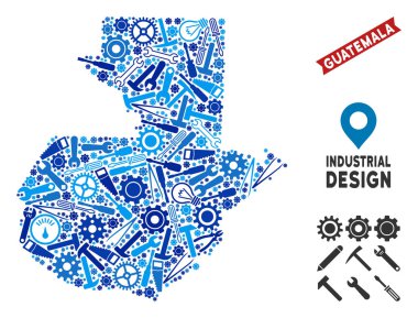 Ekipman Guatemala harita kompozisyon