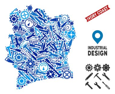 Hizmet Fildişi Sahili haritası kompozisyon