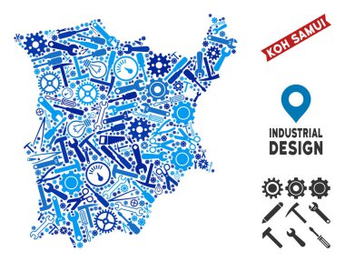 Endüstriyel Koh Samui Haritası kolaj