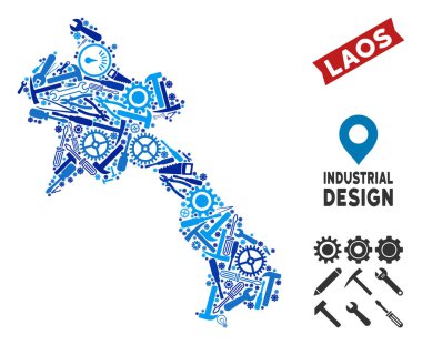 Kolaj enstrüman Laos Haritası