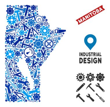 Endüstriyel Manitoba Eyaleti harita mozaik