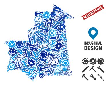 Enstrüman Moritanya Haritası kompozisyon