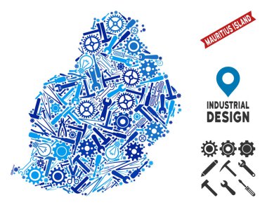 Hizmet Mauritius Adası harita kolaj