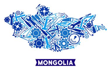 Enstrüman Moğolistan haritası kompozisyon