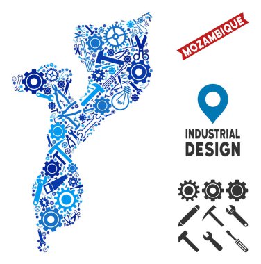 Ekipman Mozambik Haritası kolaj