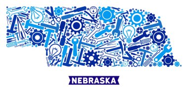 Atölye Nebraska eyalet harita kompozisyon