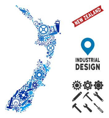 Araç Yeni Zelanda harita mozaik