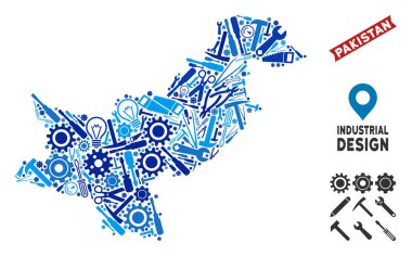 Endüstriyel Pakistan harita kompozisyon