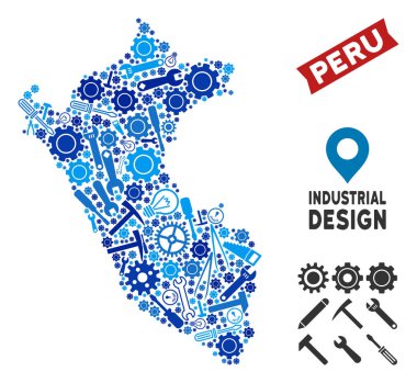 Enstrüman Peru harita mozaik