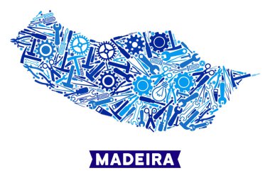 Enstrüman Portekiz Madeira Adası harita mozaik