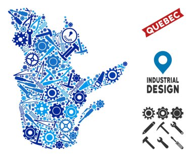 Ekipman Quebec eyaleti harita mozaik