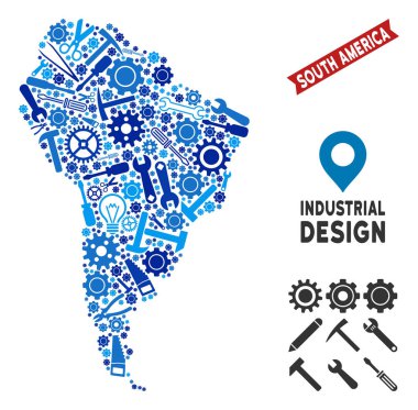 Atölye Güney Amerika harita kompozisyon