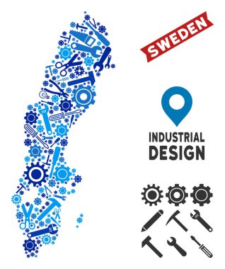 Hizmet İsveç harita kompozisyon