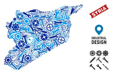 Enstrüman Suriye harita kompozisyon