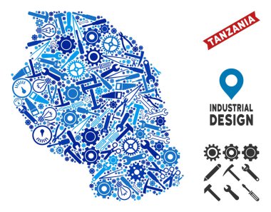 Endüstriyel Tanzanya Haritası kolaj