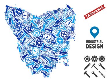 Atölye Tazmanya Adası harita kompozisyon