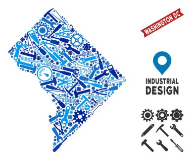 Endüstriyel Washington Dc harita kompozisyon