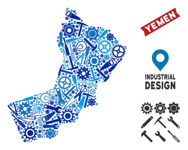 Atölye Yemen harita kolaj