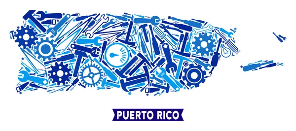 Strumento Porto Rico Composizione mappa — Vettoriale Stock